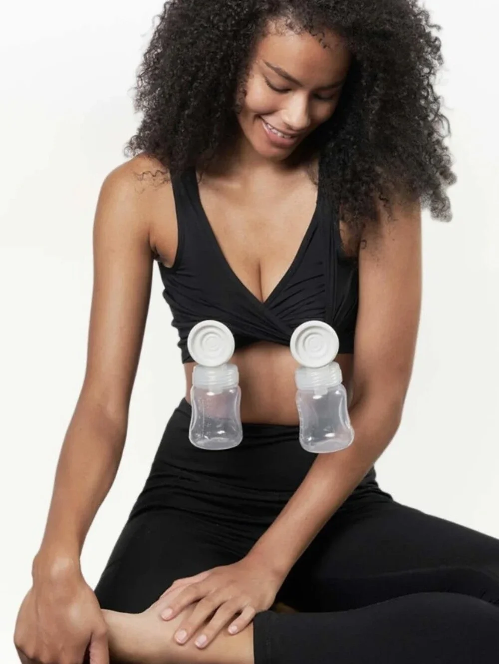 Larken X All In One Maternity Nursing Hands Free Pumping Bra Tank Crop. Medium. - Picture 2 of 11
